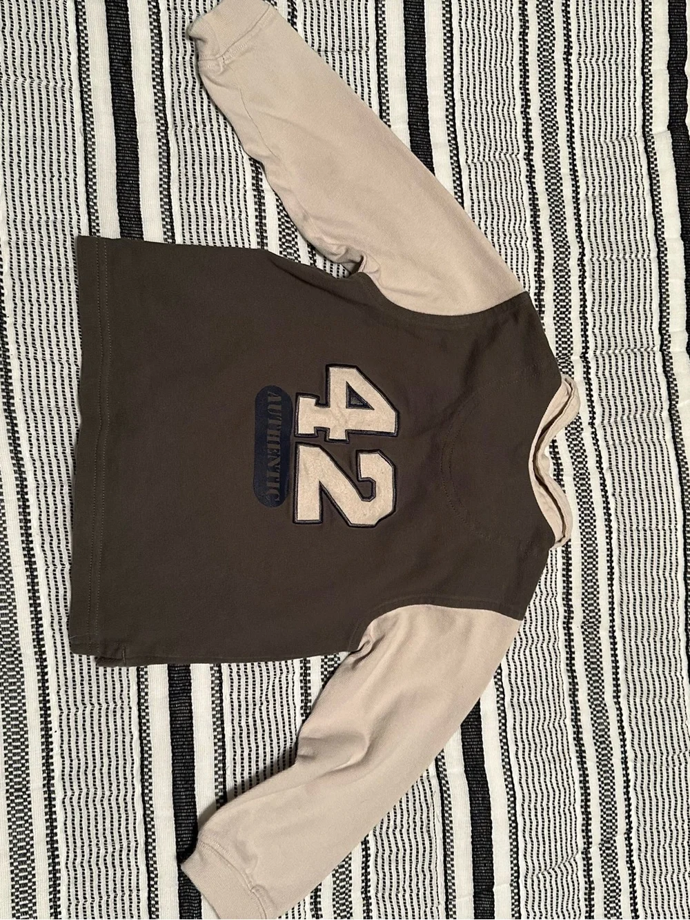 Covington Kids Two-Tone Brown & Cream Long Sleeve Rugby Polo-NWOT Size 24M